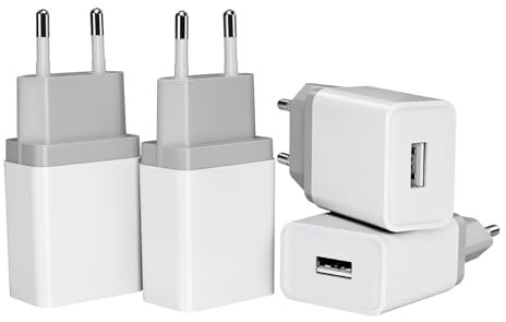 12W USB Ladegerät 4er-Pack 2,4A/5V USB Stecker USB Netzteil USB Ladestecker USB Netzstecker USB Aadapter USB Plug USB Steckdose Kompatibel mit iPhone Galaxy Xiaomi Pixel Huawei USB Charger
