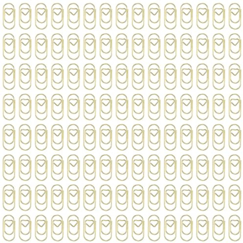 Namvo Büroklammern Herz Gold 120er-Pack – Elegantes Büroklammern-Set mit ovalem Motiv und transparenter Box für Büro, Klassenzimmer und Aktenorganisation