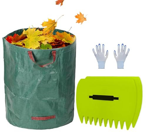 Rastrillo de hojas de mango ergonómico, rastrillos de mano grandes | Palas de garra de escombros de mango ergonómico,Palas de hoja grande y garra de rastrillo de mano para cortes y desechos