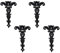 Wjelet 4 Pack Black Cross Hinges Classic Decorative 4.45 Heavy Duty Zinc Alloy Hinges Antique Shed Door Hinges