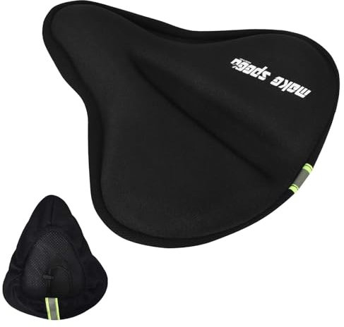Lunaanda 28x24cm Gel-Sattelbezug Fahrrad, groß, gepolstert, Pad, Gel-Sitzkissen, Fahrradsattelbezug, Gelbezug für Stationäre Fahrräder, Indoor Cycling