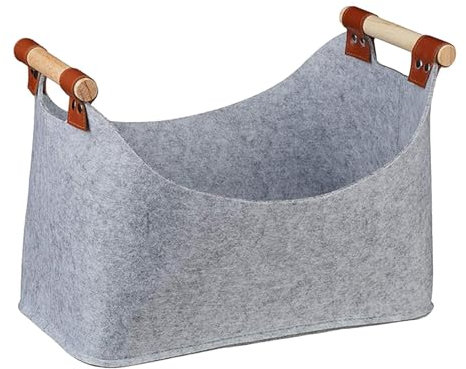 Brennholzkorb aus Filz – Holzständer, Kaminholzhalter | Tragbarer Aufbewahrungskorb für Outdoor-Spielzeug, Filztasche zum Transport von Kaminholz mit Futter
