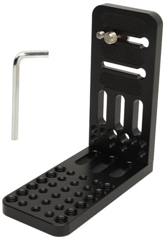 Luocute Camera Vertical Shooting L Bracket, Quick Release Plate, DSLR Camera L Bracket Stabilizer Tripod Monopod, 1/4in 3/8in Screw Hole 44.1lb Mount Plate With Anti Slip Rubber Pad