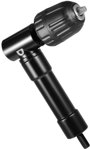 HSEAMALL Right Angle Drill Attachment,0.8-10mm Right Angle Bend Extension 90 Degree Cordless Drill Attachment Adapter 8mm Hex Shank for Tight Corner Workspace