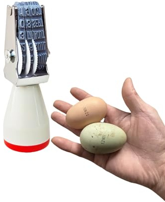 Homvik Tampon Dateur Manuel pour Œufs et Enveloppes, Marquage en Caoutchouc 4mm, pour les Poules Canard Turquie Oeufs D'oie (1 timbre)