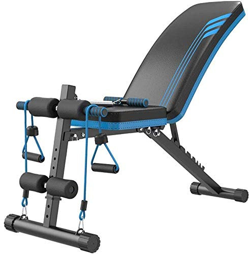 PUFAHAU Klappbare, verstellbare Bank, verstellbare Hantelbank, Sit-Up-Trainingsgerät, Trainingsgerät, klappbare Schrägbank für das Fitnessstudio zu Hause mit Rudergerät