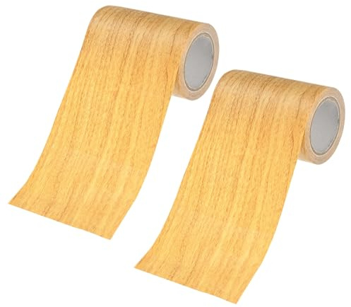 M METERXITY 2-Rouleaux Ruban De Réparation Bois, 3.15in x 15ft Texturé Réaliste Auto-Adhésif Papier Contact Pour Meubles/Sols/Maison [Golden Camel Pine]