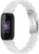 JOPLKOL Resin Strap Compatible with Fitbit Inspire 3, Waterproof & Lightweight Bracelet Wristband Replacement with Stainless Steel Buckle,Fashion Strap for Fitness Tracker Women (Pearl White)