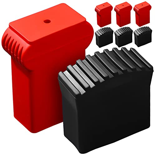 AUTSUPPL 8pcs Non-Slip Rubber Ladder Feet Covers Replacement Ladder Pads for Folding Black Iron Foot Protectors Red Caps 2.5x6.3cm 3x5cm Sizes Suitable for Home Use