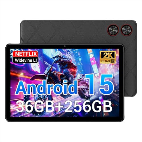 RUSHAR Tablette 11 Pouces Android 16 avec 36Go RAM+512Go ROM (2TB TF), 5G/2.4G WiFi, Octa-Core 2.0GHz, 2000 * 1200, Widevine L1, 8000mAh, 13MP+8MP, GPS, Face ID, BT 5.0, Tablette avec Clavier, Noir