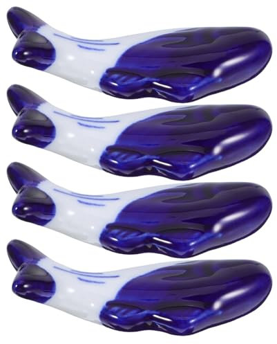 Homoyoyo 4pcs Ceramic Paintbrush Rest: Fish Shaped Pen Stand For Calligraphy - Tabletop Chopsticks Rest - Asian Traditional Porcelain Desk Organizer For Home/office