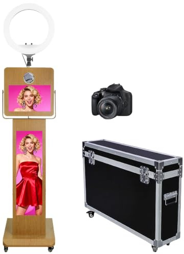 WideMeet Cabine photo portable avec écran tactile de 15,6, cabine photo LCD de 29, emballage de valise, appareil photo reflex numérique pour fête de mariage, location d'événements (cabine photo +