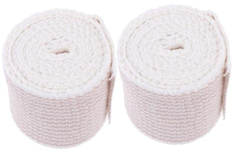 TOGEVAL Striped Hook and Loop Fastener Elastic Sports Bandage 5cm x 4.5m Non-Woven Self-Adherent Wrap for Injury Care and Support 2pcs Set