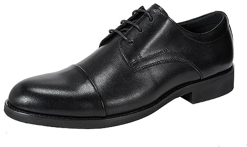 YFFUSHI Herrskor läder oxfords spetsig tå klassisk business derby kostym bröllop, svart, 43 EU