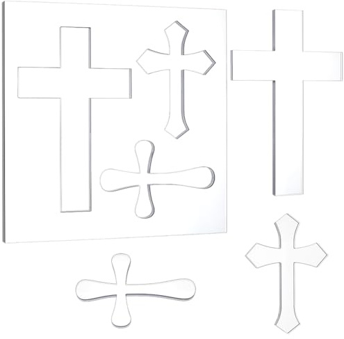 PH PandaHall Ostern Kreuz Fräser Schablone Klare Acrylschablone Holzbearbeitungs Zeichnungsschablonen 8mm Dicke Deko Transparente Fräser Einlegeschablonen für Holzbearbeiter Bastler DIY Kunsthandwerk