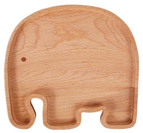 BUBEFSKD Plateau de service en bois de dessin animé pour bébé - Séjour - Assiettes à dessert - Fruits - Assiettes et bols pour bébé
