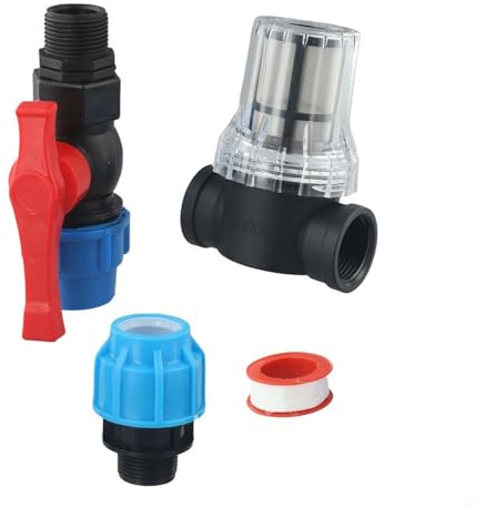 Honseadek Filtre à eau d'irrigation goutte à goutte de jardin, raccord rapide pour tube en plastique, convient aux tuyaux de 20 mm, 25 mm, 32 mm, maille en acier inoxydable, filtration 80 mailles (32