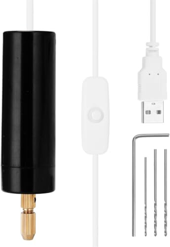 YIXANNX Kit de taladro de mano eléctrico portátil alimentado por USB, agujeros para manualidades DIY, herramientas perforación y grabado, equipo molienda