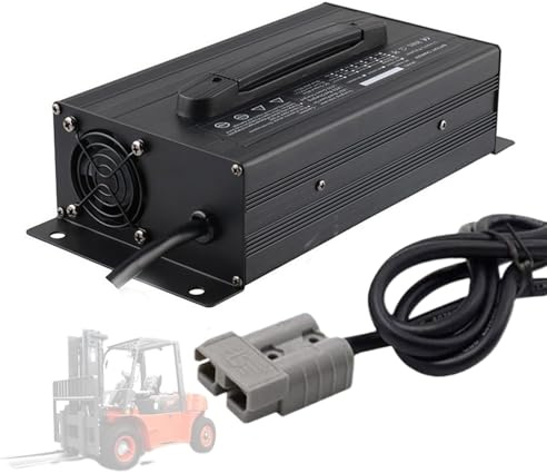 WLEJSL Chargeur Chariot Élévateur Entièrement Automatique 60 V 15 A, Chargeur Portable Intelligent 1200 W avec Connecteur Anderson 50 A/120 A/175 A/350 A pour Transpalette et Autolaveuse,A1,120A