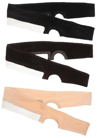 BAZEITFLOW 3 Stück Verstellbares Perücken-stirnband Silikonband Rutschfestes Elastisches Haarband für Haarteile Ohr-ausschnitt Spitzen-design Atmungsaktiv in Schwarz Braun Beige für Perücken