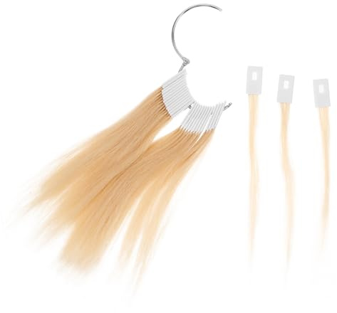 Garneck 30 Pièces Bagues D'échantillons de Coiffure en Cheveux Humains Jaune, Fer et Plastique, Adaptées la Pratique la Formation en Salon de Coiffure