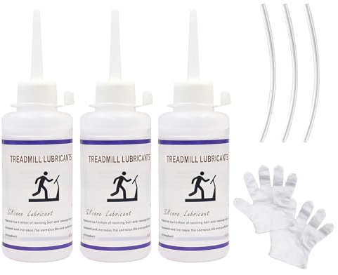 3x90ml Laufband Öl, Aufzutragendes Laufbandöl,für Laufband und Sportgeräte | für Zahnräder, Scharniere & Seilzüge,bildet eine widerstandsfähige Schutzschicht,20 cm lange Tuben x3 + 50Handschuhe