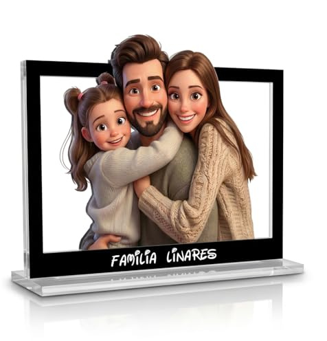 stargrafic Marco Acrílico Personalizado con Caricatura 3D – Foto Convertida en Ilustración Estilo Animación, Acrílico 5 mm Corte Láser, Soporte Incluido – Regalo Emotivo y Decorativo(20 x 30 cm)