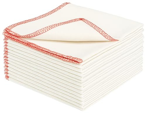 Hieftan Jumbo Dish Cloths Pack of 10, Highly Absorbent Reusable & Washable Dish Towels, 100% Cotton Kitchen Cleaning Cloths for Washing Up, Extra Large Size 40 x 45 cm