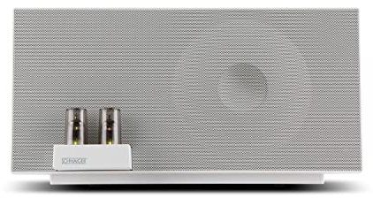 SCHWAIGER 658149 HiFi Lautsprecher Röhrenverstärker 37W RMS Lautsprecher Tube Amplifier mit Bluetooth, NFC, AUX, USB, Phono weiß