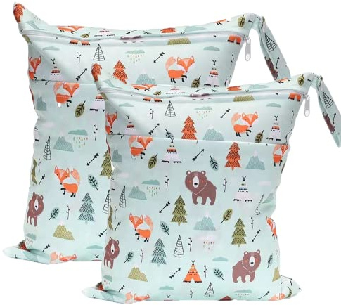 TRASUN Wetbag Kindergarten Nasstasche Windel Taschen Schwimmsachen Nassbeutel Nasse und Trocken Wickeltasche 3er Wasserdicht Waschbar Nassbeutel Organiser für Kleinkind