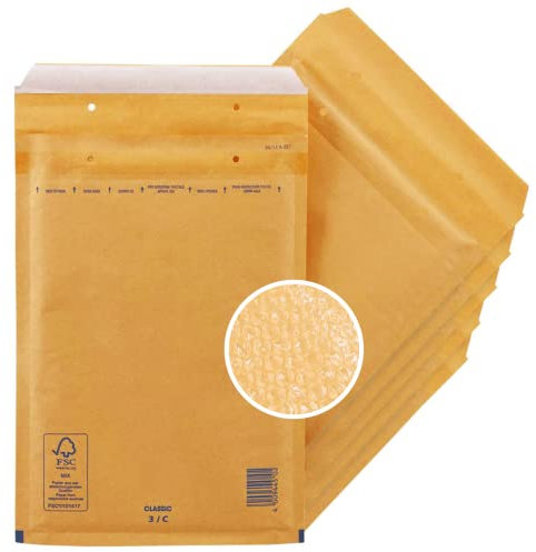 20 Luftpolster Versandtaschen haftklebend 3/C - geeignet für DIN A5 – Recycling 150 x 215 mm reißfest