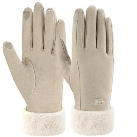 ZASFOU Damen Winter Warm Touchscreen Handschuhe mit Fleece Gefütterte Strick winterhandschuhe für Kaltes Wetter