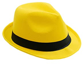 SILABA TONICA Partyhüte - PACK 10 bunte Hüte für Männer und Frauen - Wählen Sie die Farbe des Hutbandes (Gelb Hut)
