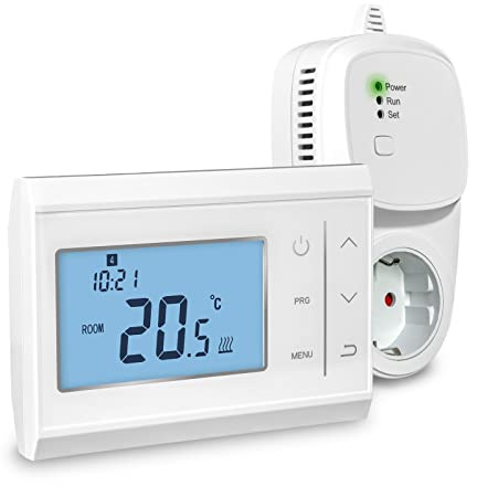 Kit thermostat sans fil 868 MHz / régulateur de pièce, émetteur avec piles (2 x AAA), application Tuya Smart pour smartphone et tablette