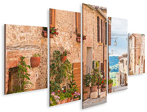 islandburner Bild auf Leinwand Die Mittelalterliche Altstadt In Der Toskana Italien 5 Teile Wandbild Poster Kunstdruck Bilder 170x80cm