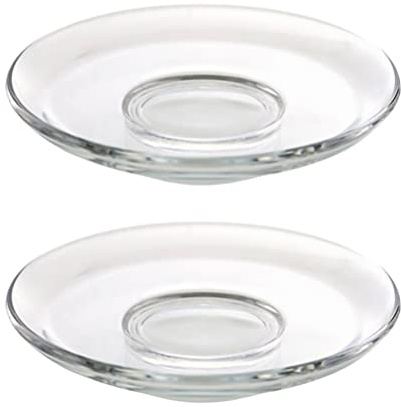 Alipis Tee Untertassen Runde Glasplatte Transparent 2Er Set 3.35 Zoll Für Kaffee Tee Dessert Und Snack Aufbewahrung Dekorativ Für Zuhause Hotel Restaurant Und Teestube