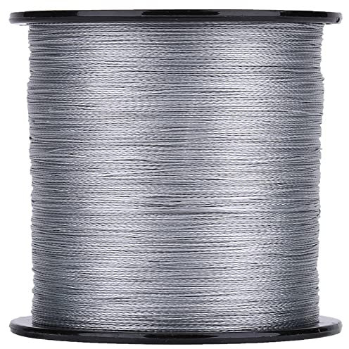 Kuuleyn Geflochtene Angelschnur, 1 Stück, 500 M, PE, Geflochten, 4 Stränge, Superstarke Angelschnüre, Multifilament-Fischseil, Grau(1.5-grau)