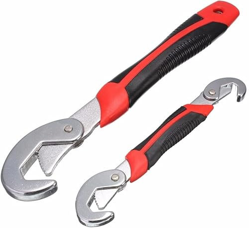 FISIDI Verstellbarer Schraubenschlüssel, 2 teile/los Universalschlüssel Multifunktionale Rohrzange Schmieden Gummihülse Griff Universal Multifunktions 9-32mm Schraubenschlüssel