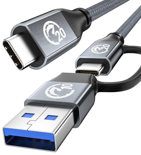 Cable USB C 240W 2M, Cable de Carga PD 3.1 USB C a USB C 3.2 Gen 2 20Gbps | Cordón USB A a USB C Carga Rápida , Vídeo 5K/4K@60Hz, para iPhone 17/16/15, Galaxy S26/S25/S24, MacBook Pro/Air