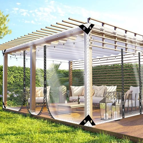 TMGJShd Transparent Tarpaulin Outdoor Two Zippered Waterproof PVC Cover for Greenhouse Garden Outdoor Camping Caravan Canvas. (0.5 * 0.8m|400g/m²)