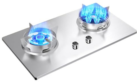 Propane Stove,Double Burner Portable Propane Stove,Stainless Steel Gas Cooktop Maximum 17060BTU Suitable for Kitchen RV and Apartments (Color : NG, Size : Style 4)