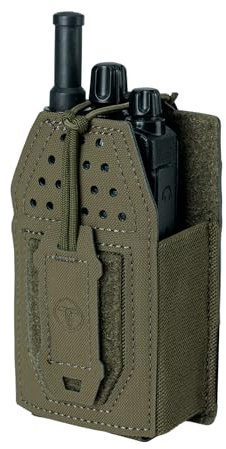 TOPTACPRO taktisk MOLLE radioväska universell hölloare för walkie talkie Motorola BaoFeng UV-5R BF-F8HP justerbar förvaring gevär magasinväska, Ranger Green