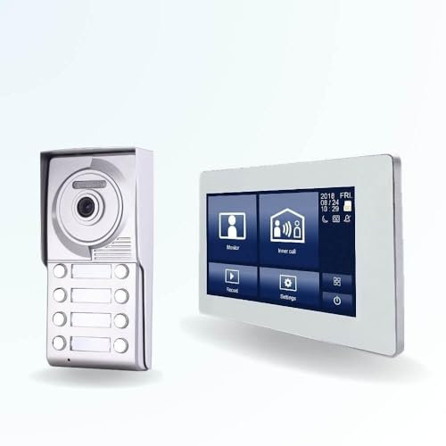 BT Security Portier interphone vidéo Neo 2 Fils - 8 Appartements - 8 écrans tactiles connectés 7 Blanc