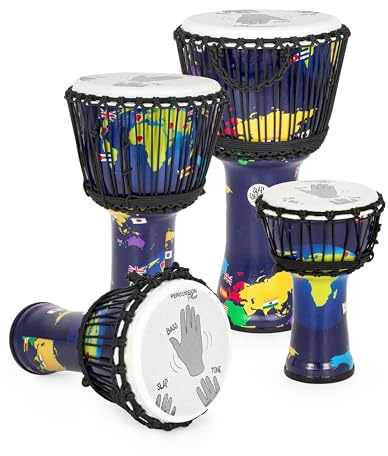 Percussion Plus World Slap Djembe Mixed 4 Pack - Rope Tuned