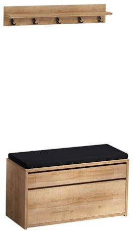 CONCEPT USINE Meuble d'Entrée LARVIK Porte-Manteau Chêne 80 cm