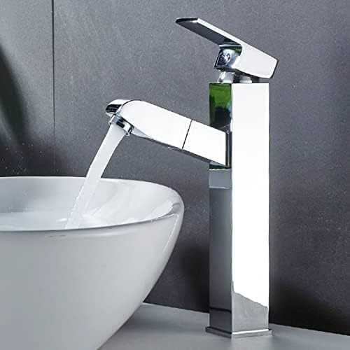Rubinetto Cucina Miscelatore Lavabo Con Doccetta Estraibile Rubinetto Cucina Rubinetteria Bagno Rubinetto Lavabo Monoblocco Monocomando Estensibile Cromato,Inferiore,Cromo,Alto