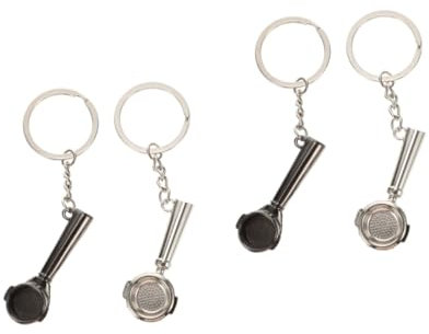 VALICLUD 4pièces Porte-clés Créatifs Alliage De Zinc Série Café De Cuillère Argentée Cuillère Noire Accessoires De Clé Et Décoration Pour Amateurs De Café
