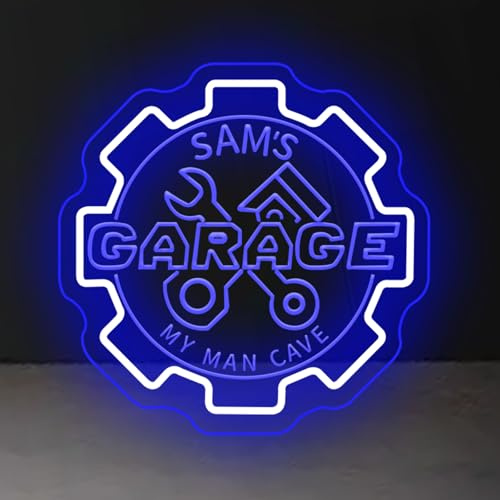 Benutzerdefinierte Garage Leuchtreklame Garage Led-schild, Garage Leuchtschild LED Leuchtreklamefür Wand Dekor Auto Raum Garage Mann Höhle Personalisiertes Garagengeschenk