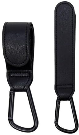 ShanBye Ganci Passeggino,2 PCS Unità Ganci Passeggino Nero Multiuso Gancio Clip Gancio Passeggini Porta Borse Universali per Pannolini da Appendere Confezione