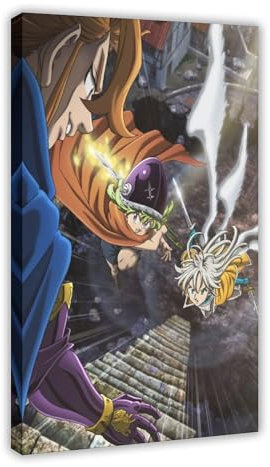 Poster sur toile Anime The Seven Deadly Sins : Four Knights of The Apocalypse Saison 2 - Décoration murale pour salon, chambre à coucher - 40 x 60 cm